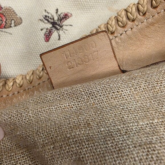 Gucci White Flora Horsebit Handbag Large Authentic Flower Butterfly Cricket - Picture 10 of 16